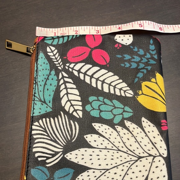 FOSSIL Eliza Clutch Wristlet Wallet Dark Floral Cactus Zip like NEW Bag Purse - Picture 11 of 11